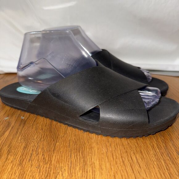 Oka B Maxwell Unisex Slide Sandals‎ Size L Black Womens 10-11 - Picture 3 of 5